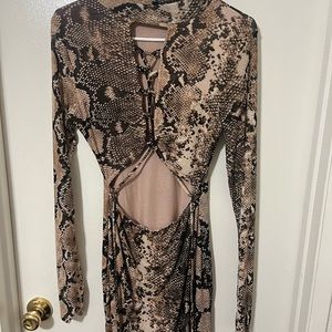 Snake print mini dress